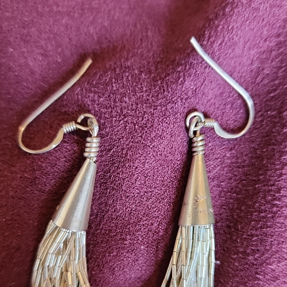 Elegant Sterling Silver Dangle Earrings - Picture 4 of 7